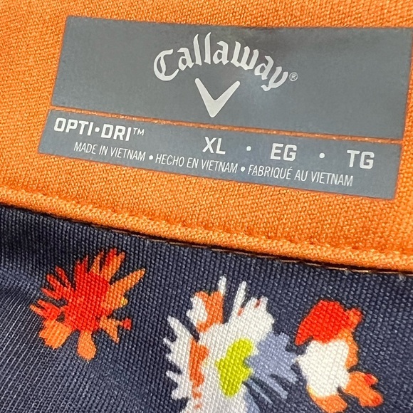 NWT Callaway Floral Printed Sleeveless Opti-Dri Golf Dress Fluted Hem Indigo XL - Picture 3 of 7